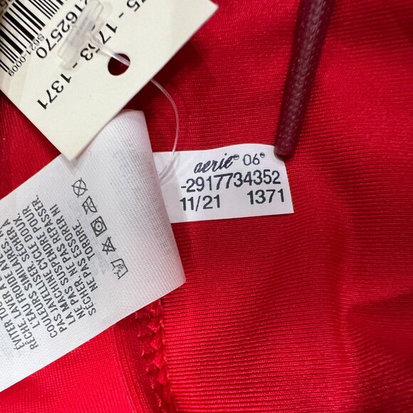 NEW Aerie Bikini Bottom Size XS Red Full Coverage Swimsuit NWT - Picture 5 of 7